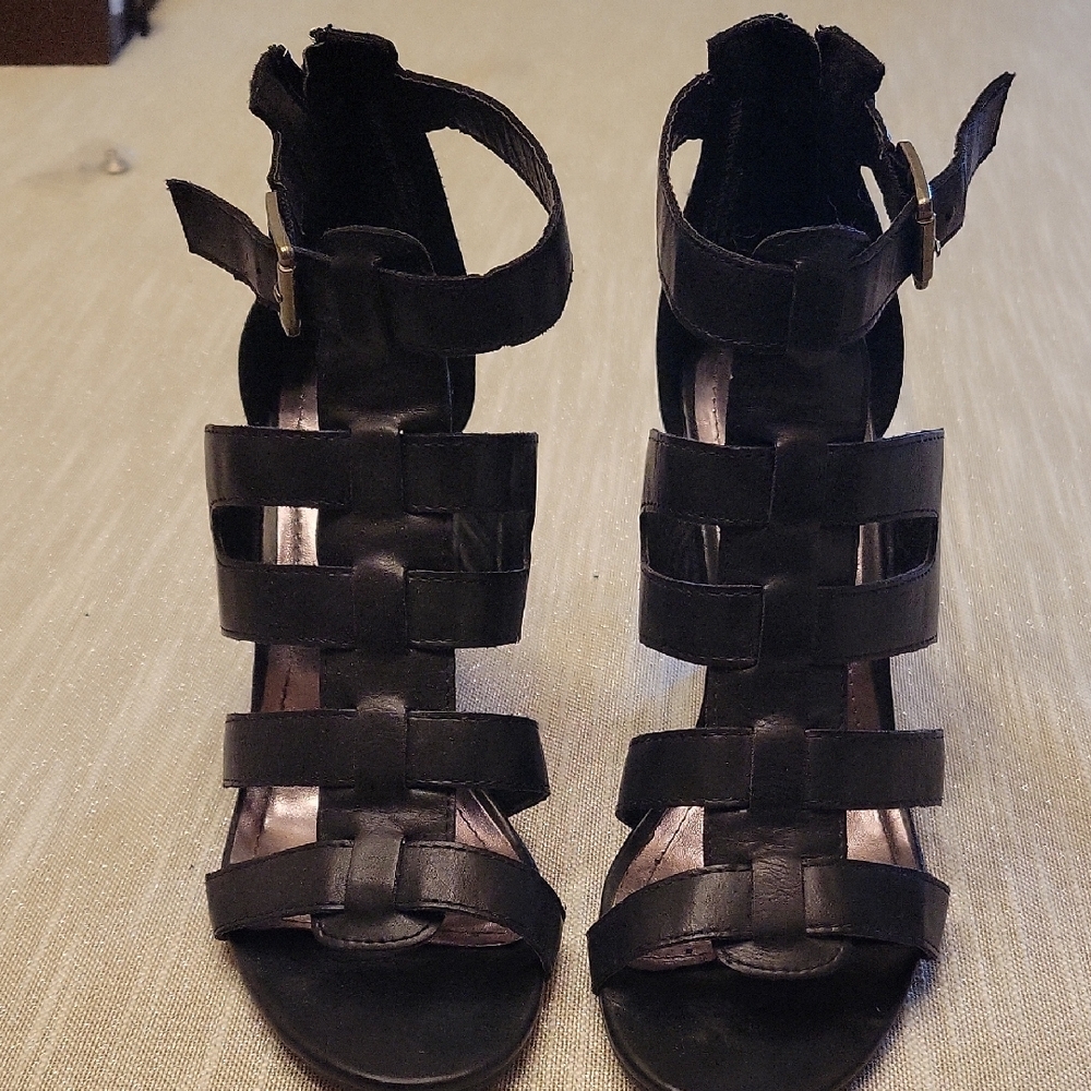 Madden Girl Elegant Black High Heel Gladiator Heels
